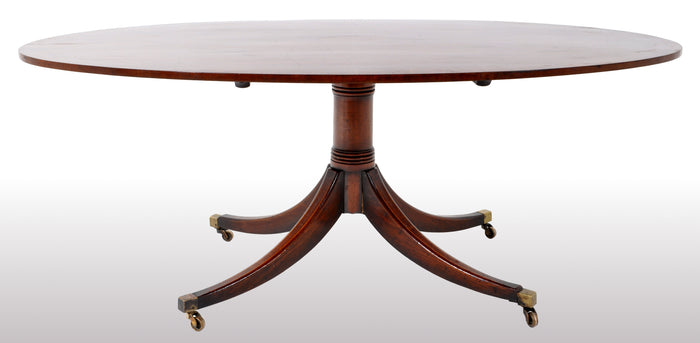 Antique Georgian Inlaid Mahogany Tilt Top Pedestal Breakfast / Dining Table, circa 1790