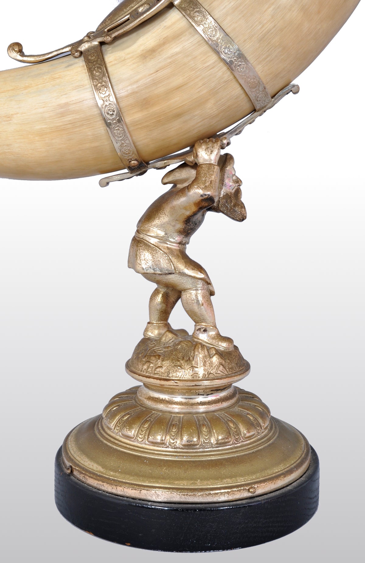 Antique Austrian Gilded Bronze Hunting Horn/Cornucopia, circa 1880