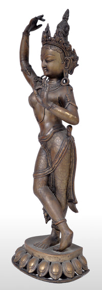 Antique Early 19th Century Indian Bronze Figure of Lakshmi, circa 1800