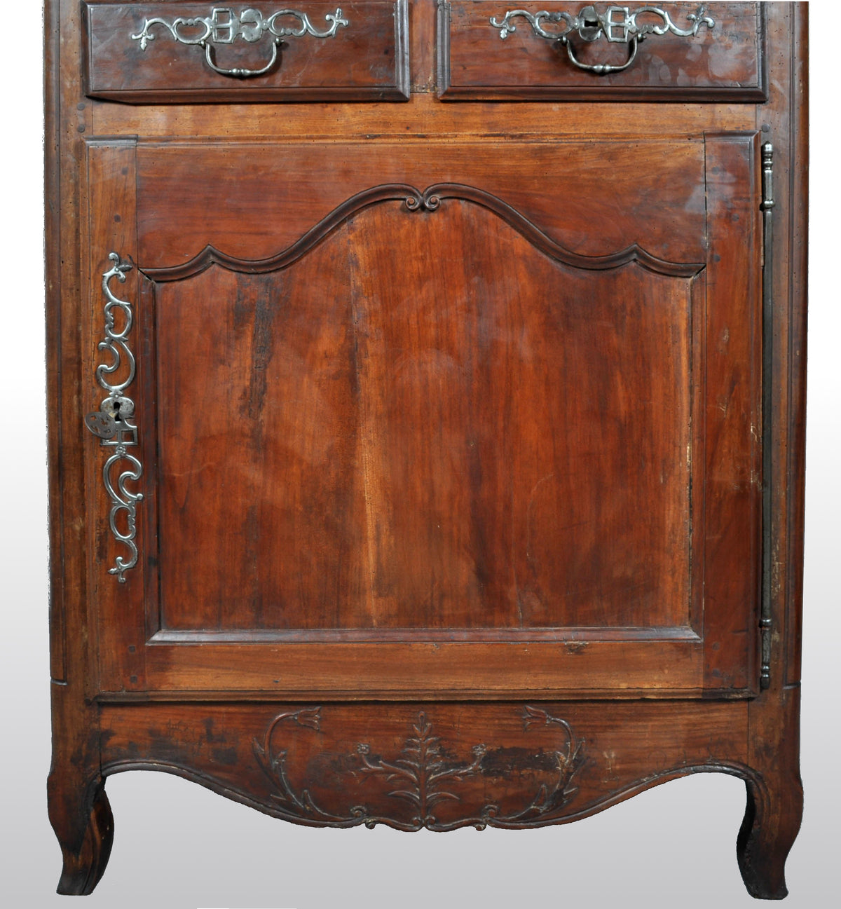 Antique French Provincial Louis XV Fruitwood Bonnetiere / Armoire / Cabinet, circa 1770