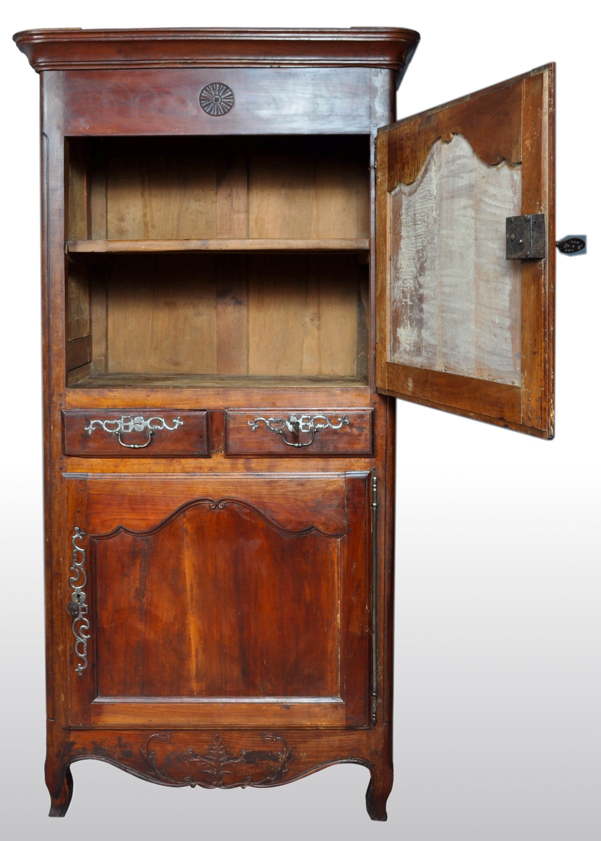 Antique French Provincial Louis XV Fruitwood Bonnetiere / Armoire / Cabinet, circa 1770