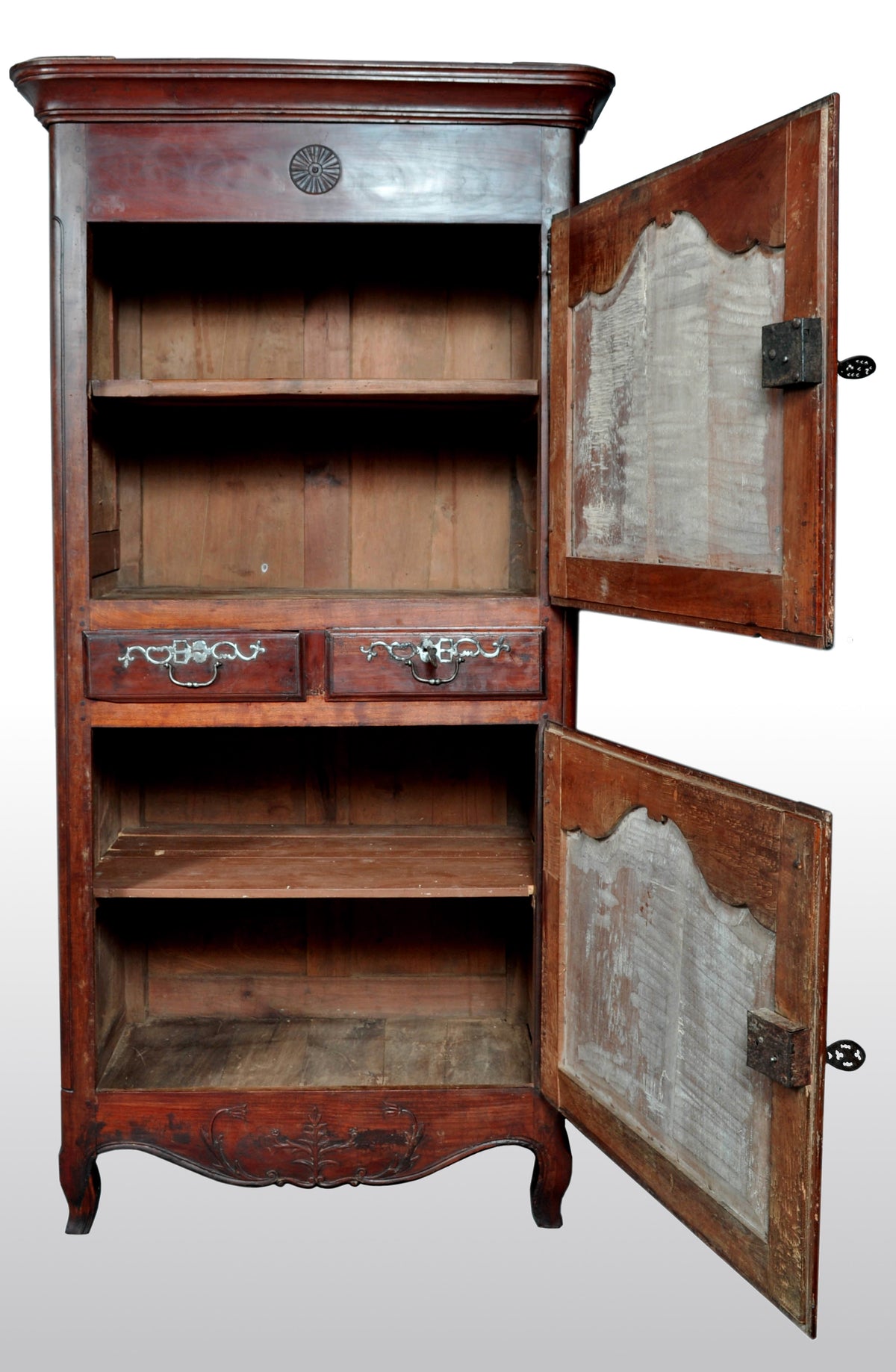 Antique French Provincial Louis XV Fruitwood Bonnetiere / Armoire / Cabinet, circa 1770