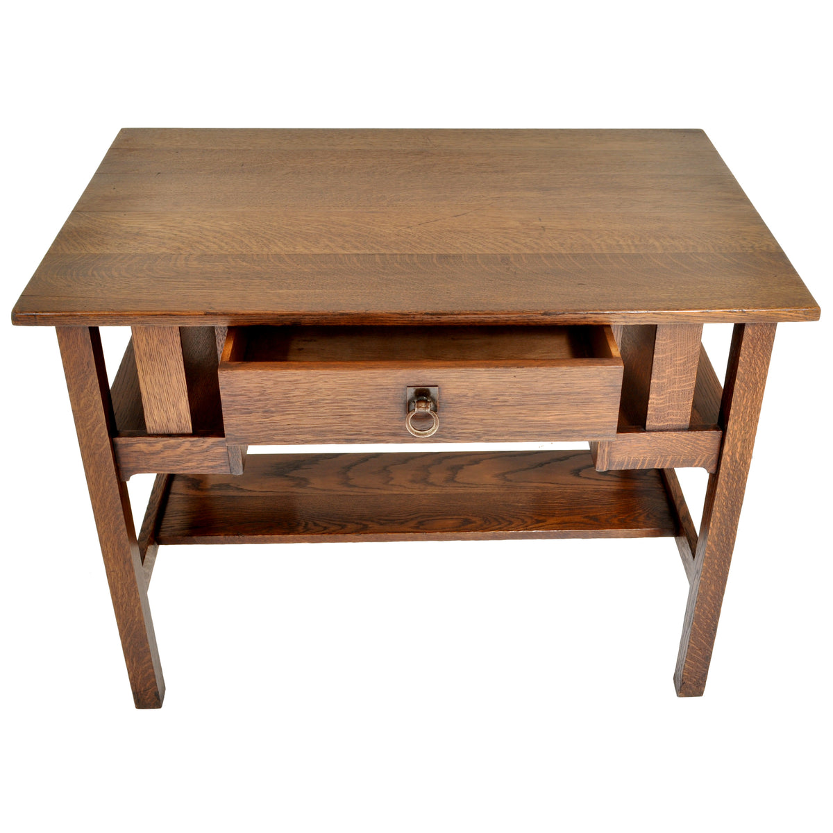 Antique Stickley Brothers Mission Oak Writing Desk / Library Table, circa 1905