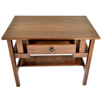 Antique Stickley Brothers Mission Oak Writing Desk / Library Table, circa 1905