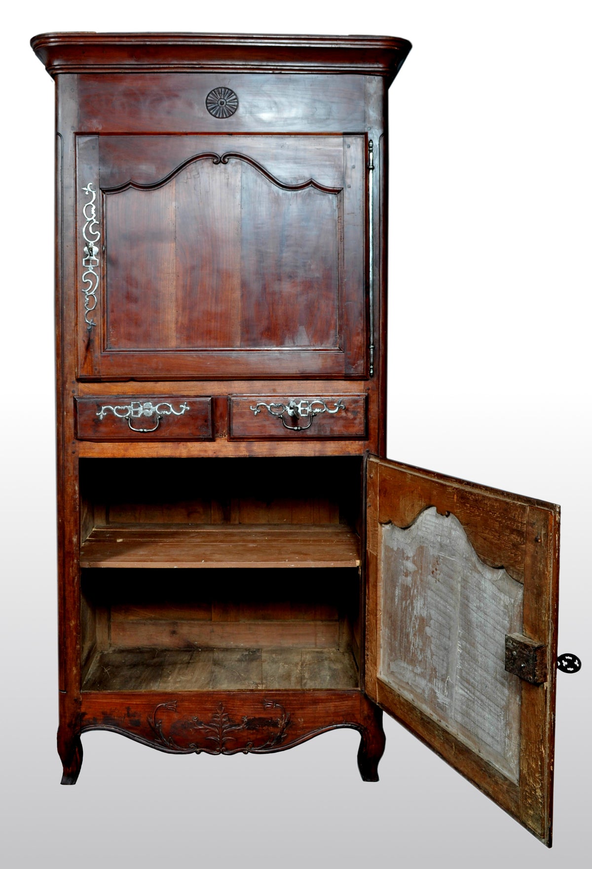 Antique French Provincial Louis XV Fruitwood Bonnetiere / Armoire / Cabinet, circa 1770