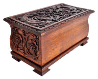 Antique Arts & Crafts Carved Oak Coffer, circa 1900
