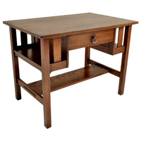 Antique Stickley Brothers Mission Oak Writing Desk / Library Table, circa 1905