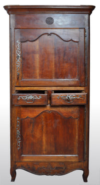 Antique French Provincial Louis XV Fruitwood Bonnetiere / Armoire / Cabinet, circa 1770