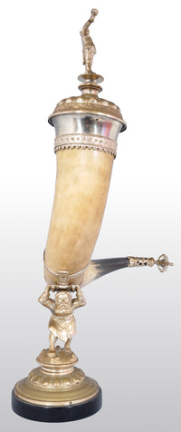 Antique Austrian Gilded Bronze Hunting Horn/Cornucopia, circa 1880