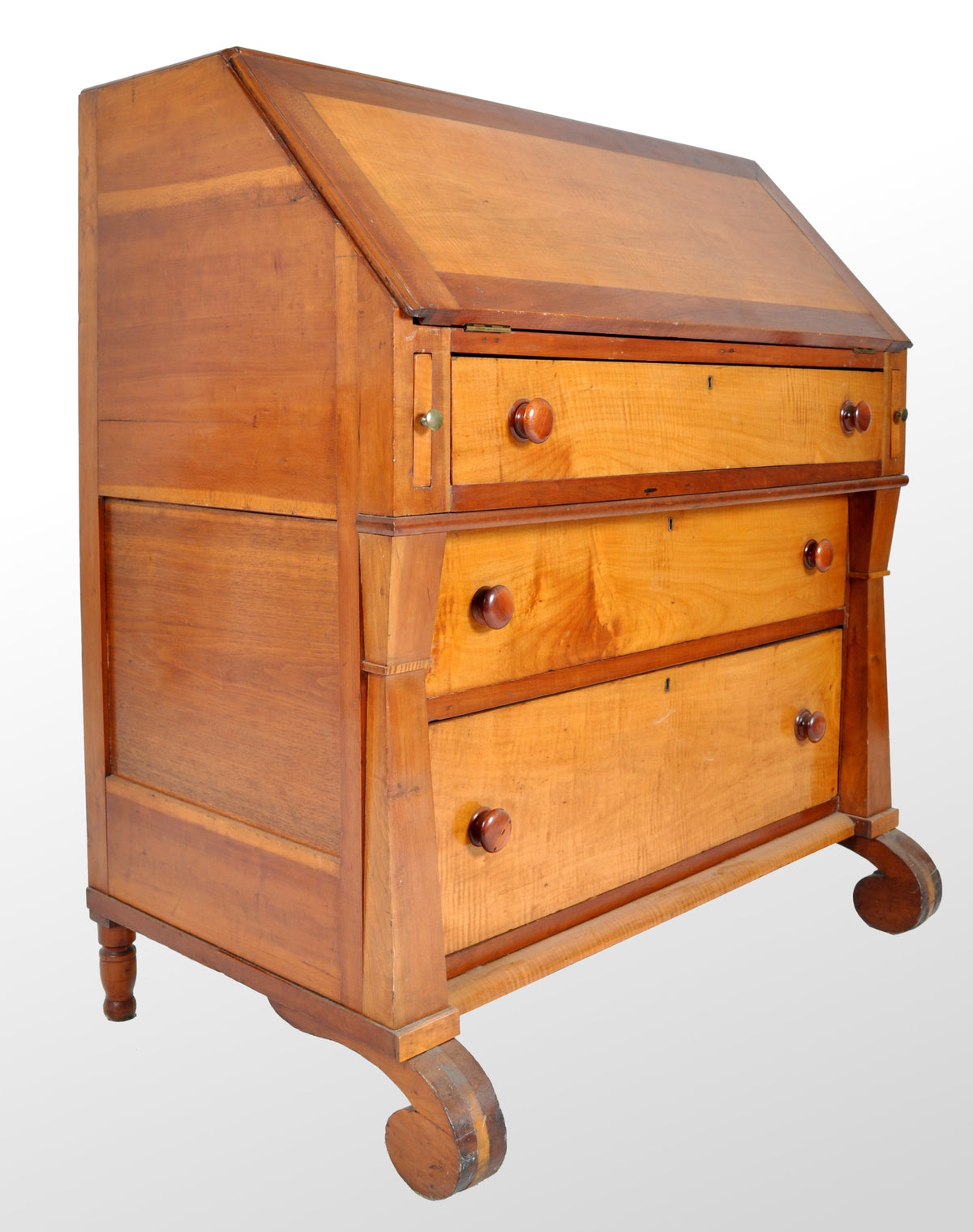 Antique American Pre-Civil War Maple Bureau / Desk, circa 1840