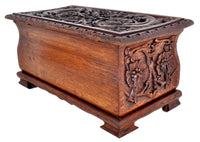Antique Arts & Crafts Carved Oak Coffer, circa 1900