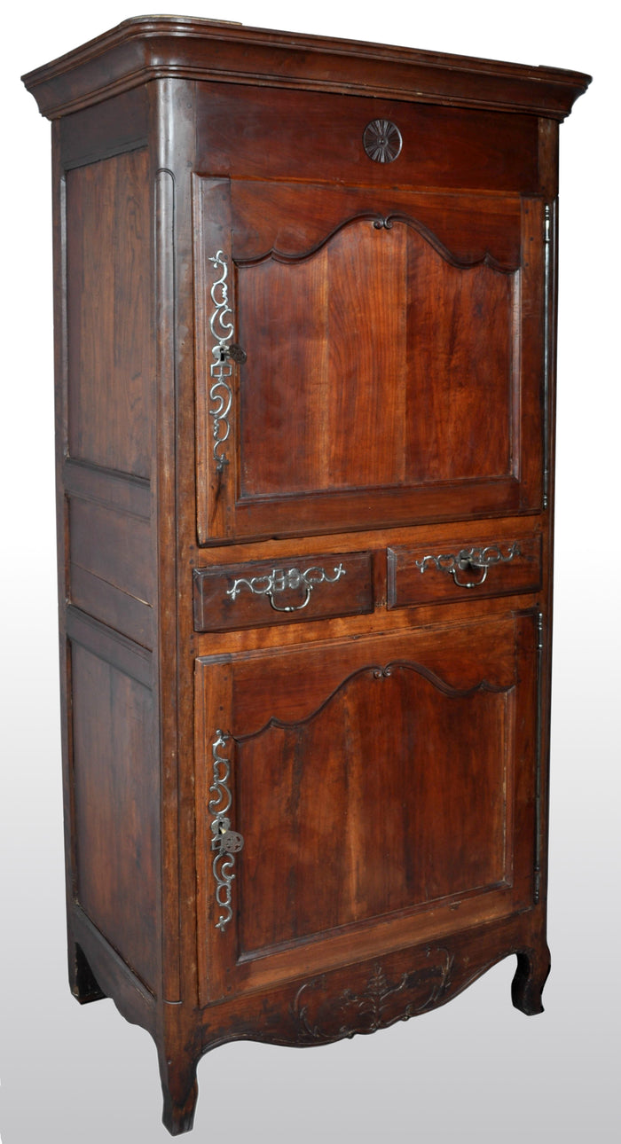 Antique French Provincial Louis XV Fruitwood Bonnetiere / Armoire / Cabinet, circa 1770