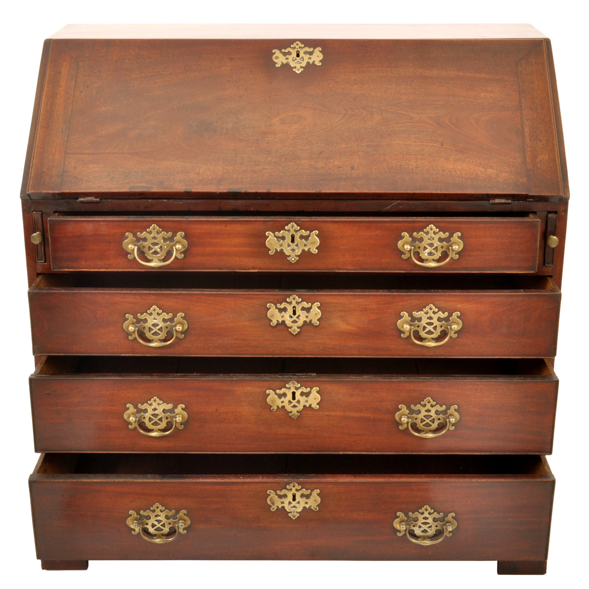 Antique American George III Mahogany Country Chippendale Bureau / Secretary Desk, circa 1760