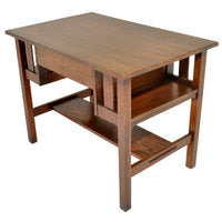 Antique Stickley Brothers Mission Oak Writing Desk / Library Table, circa 1905