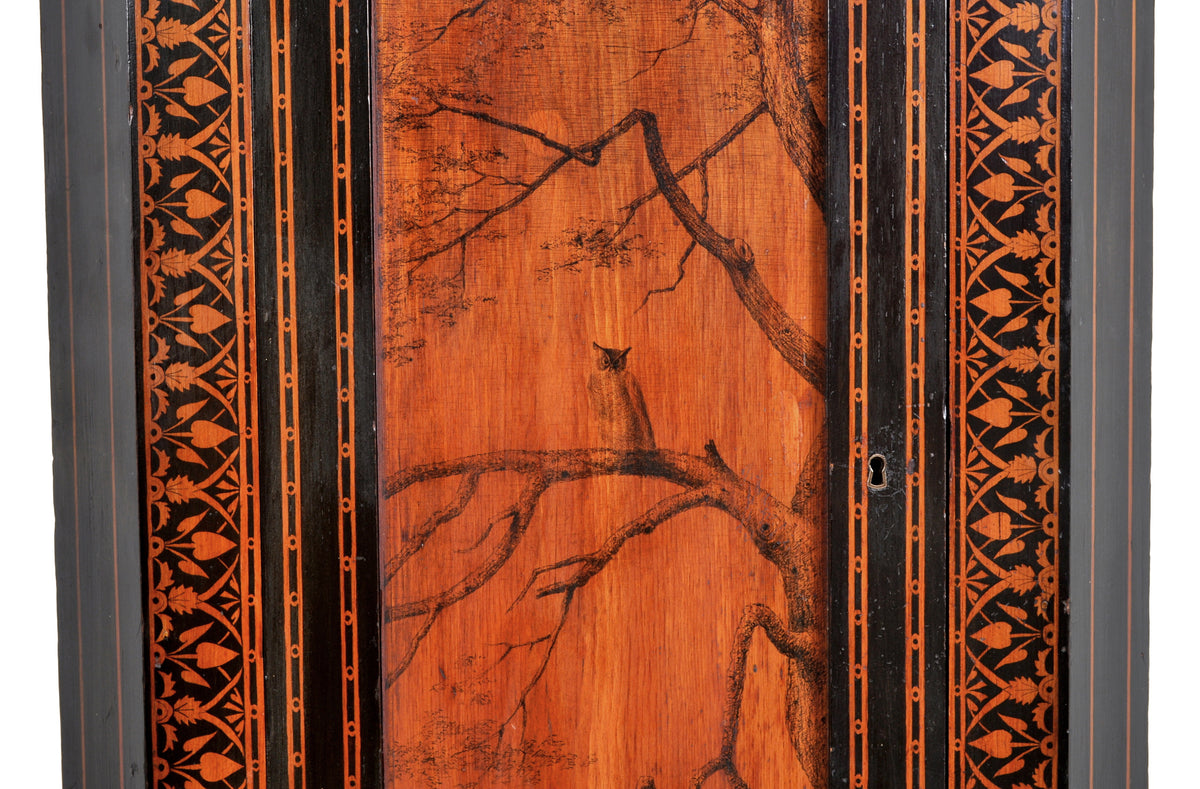 Antique American Aesthetic Movement Painted Corner Cabinet, signed, circa 1875