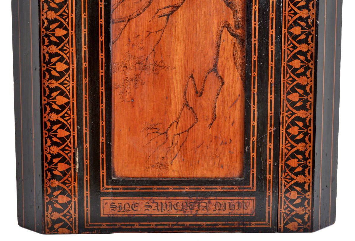 Antique American Aesthetic Movement Painted Corner Cabinet, signed, circa 1875