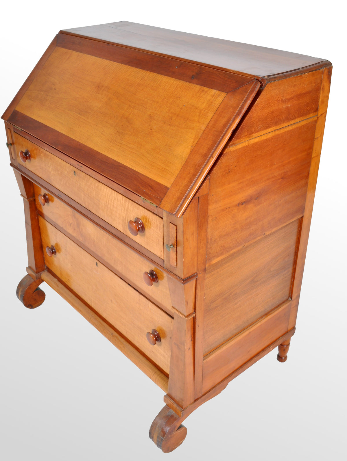 Antique American Pre-Civil War Maple Bureau / Desk, circa 1840