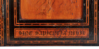 Antique American Aesthetic Movement Painted Corner Cabinet, signed, circa 1875
