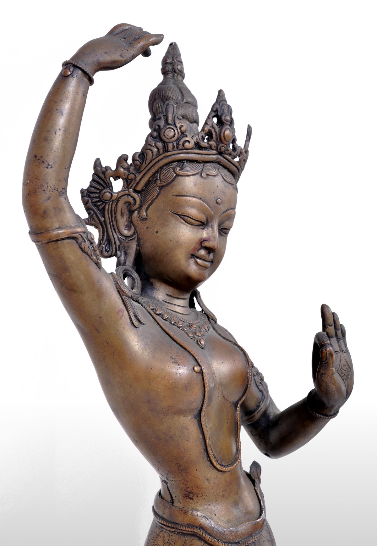 Antique Early 19th Century Indian Bronze Figure of Lakshmi, circa 1800