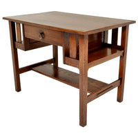 Antique Stickley Brothers Mission Oak Writing Desk / Library Table, circa 1905