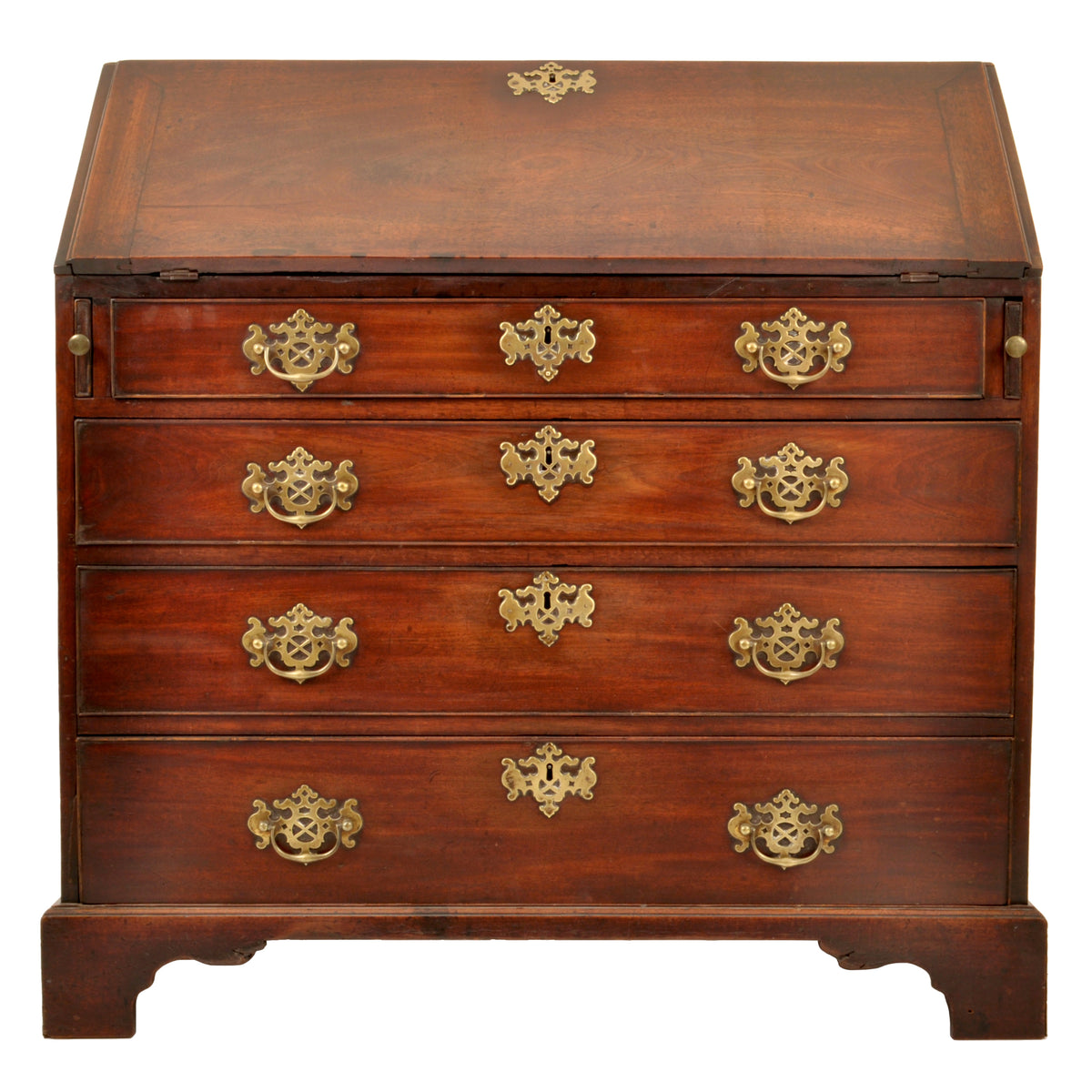 Antique American George III Mahogany Country Chippendale Bureau / Secretary Desk, circa 1760
