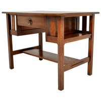 Antique Stickley Brothers Mission Oak Writing Desk / Library Table, circa 1905
