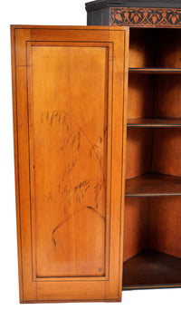 Antique American Aesthetic Movement Painted Corner Cabinet, signed, circa 1875