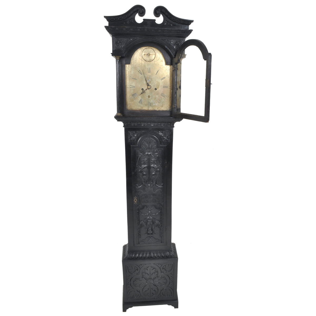 Antique Georgian Scottish Oak Longcase 8-Day Clock by John Steil of Edinburgh, circa 1745