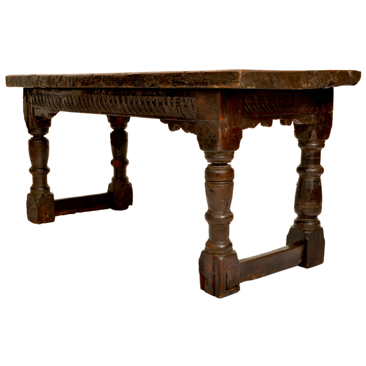 Antique 16th Century Elizabethan Tudor Carved Oak Dining / Refectory Table, circa 1550