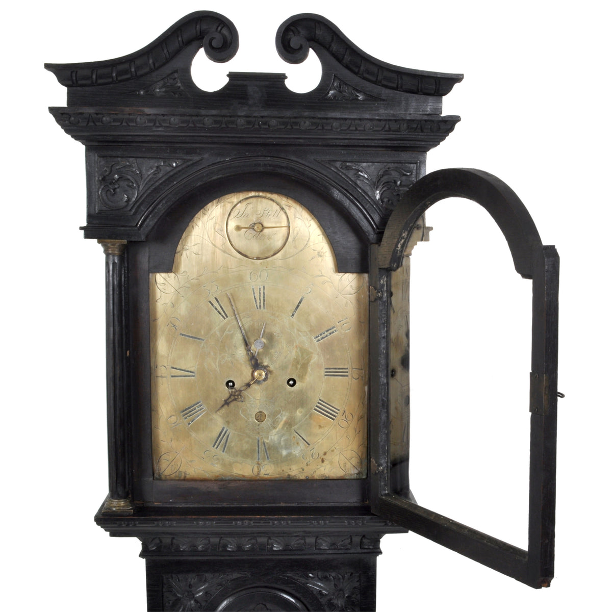 Antique Georgian Scottish Oak Longcase 8-Day Clock by John Steil of Edinburgh, circa 1745
