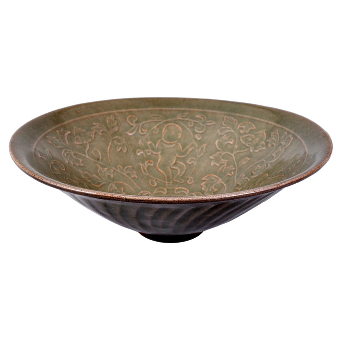 Antique Chinese Northern Song Dynasty (960-1269) Green Celadon Yaozhou Bowl