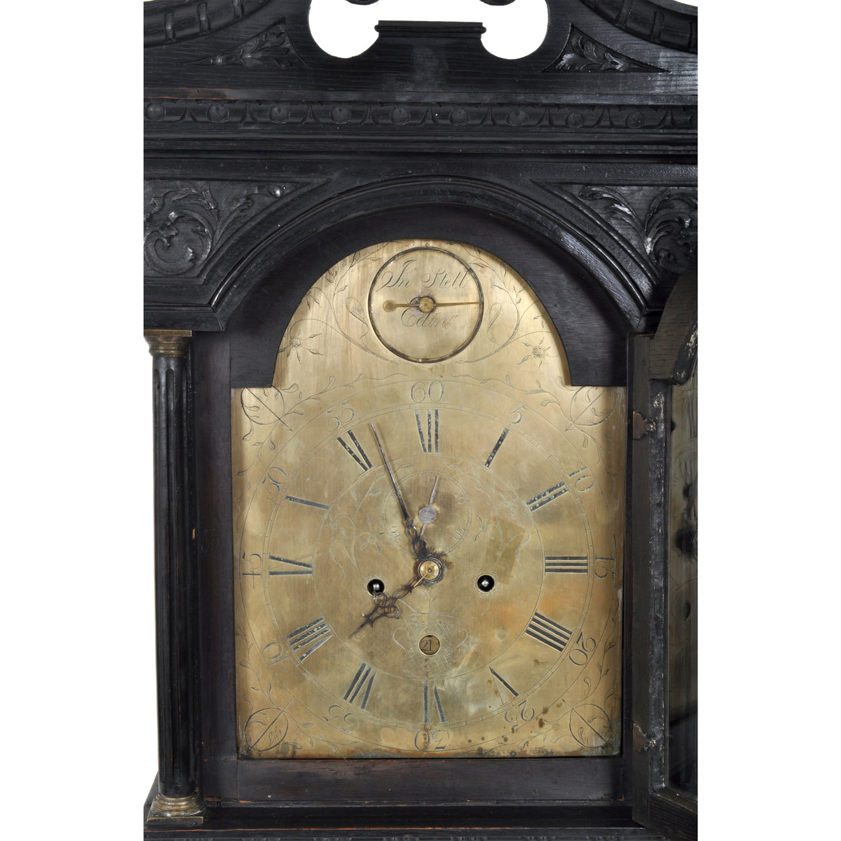 Antique Georgian Scottish Oak Longcase 8-Day Clock by John Steil of Edinburgh, circa 1745