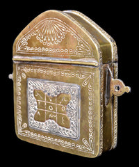 Antique 19th Century Islamic Brass & Silver Inlaid Koran/Qur'an Case, circa 1890