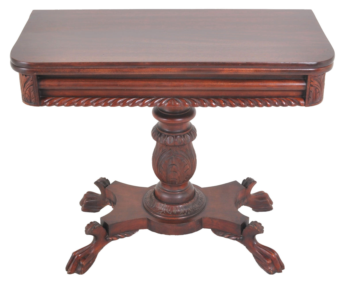 Antique American Late Federal/Empire Mahogany Fold-Over Tea/Games/Card Table, Circa 1830