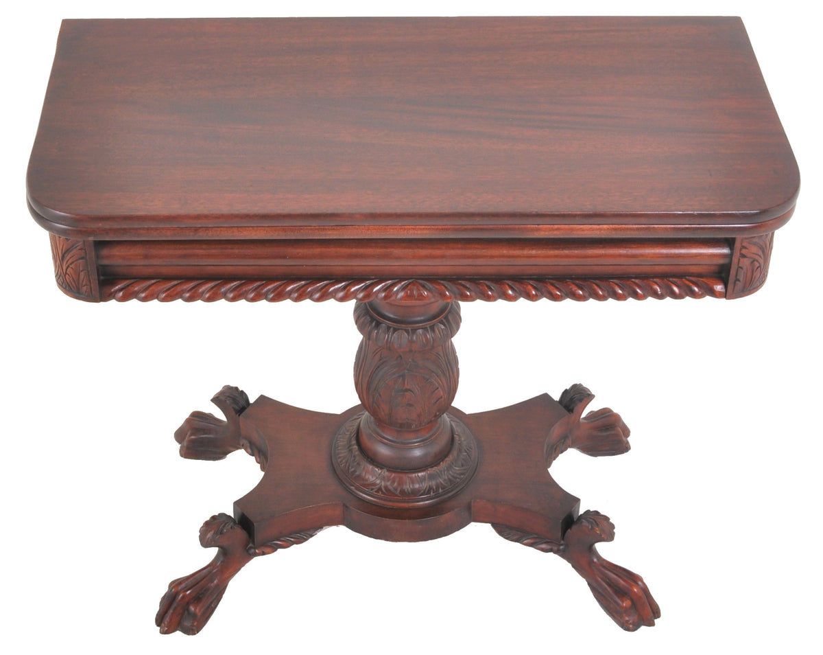 Antique American Late Federal/Empire Mahogany Fold-Over Tea/Games/Card Table, Circa 1830