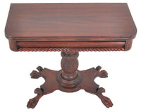 Antique American Late Federal/Empire Mahogany Fold-Over Tea/Games/Card Table, Circa 1830