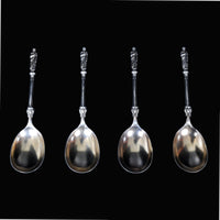 Set of 4 Antique Elkington Silver Plated Apostle's Serving Spoons, 1876