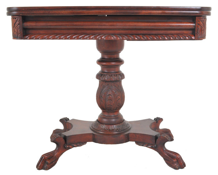 Antique American Late Federal/Empire Mahogany Fold-Over Tea/Games/Card Table, Circa 1830