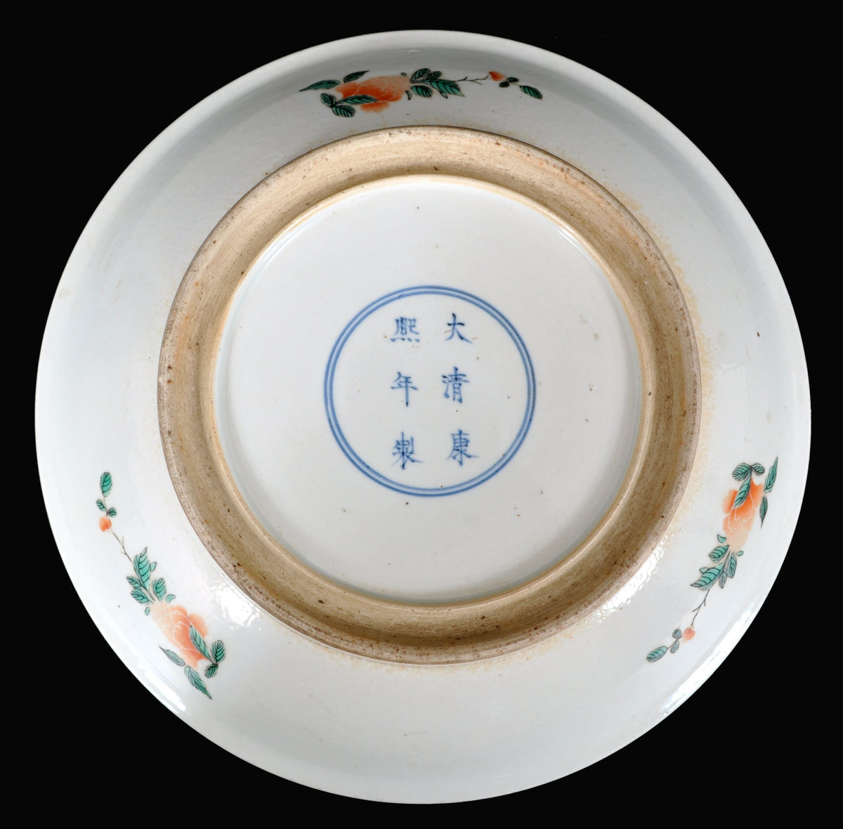Antique Chinese Qing Dynasty Wucai Porcelain Bowl / Charger / Plate, circa 1850
