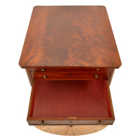 Antique American Empire Mahogany Pedestal Sewing / Work Table, New York, circa 1840