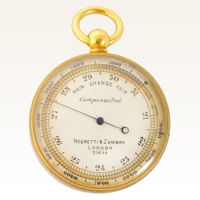 19th Century Pocket Barometer by Negretti & Zambra of London, circa 1880