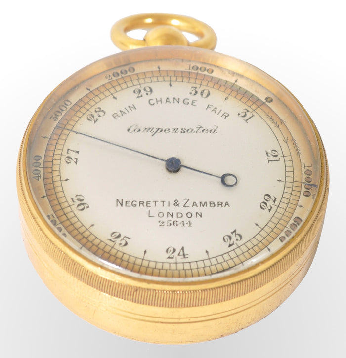 19th Century Pocket Barometer by Negretti & Zambra of London, circa 1880