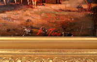 19th century French Barbizon School Painting Oil on Canvas Landscape Signed Marin Circa 1840