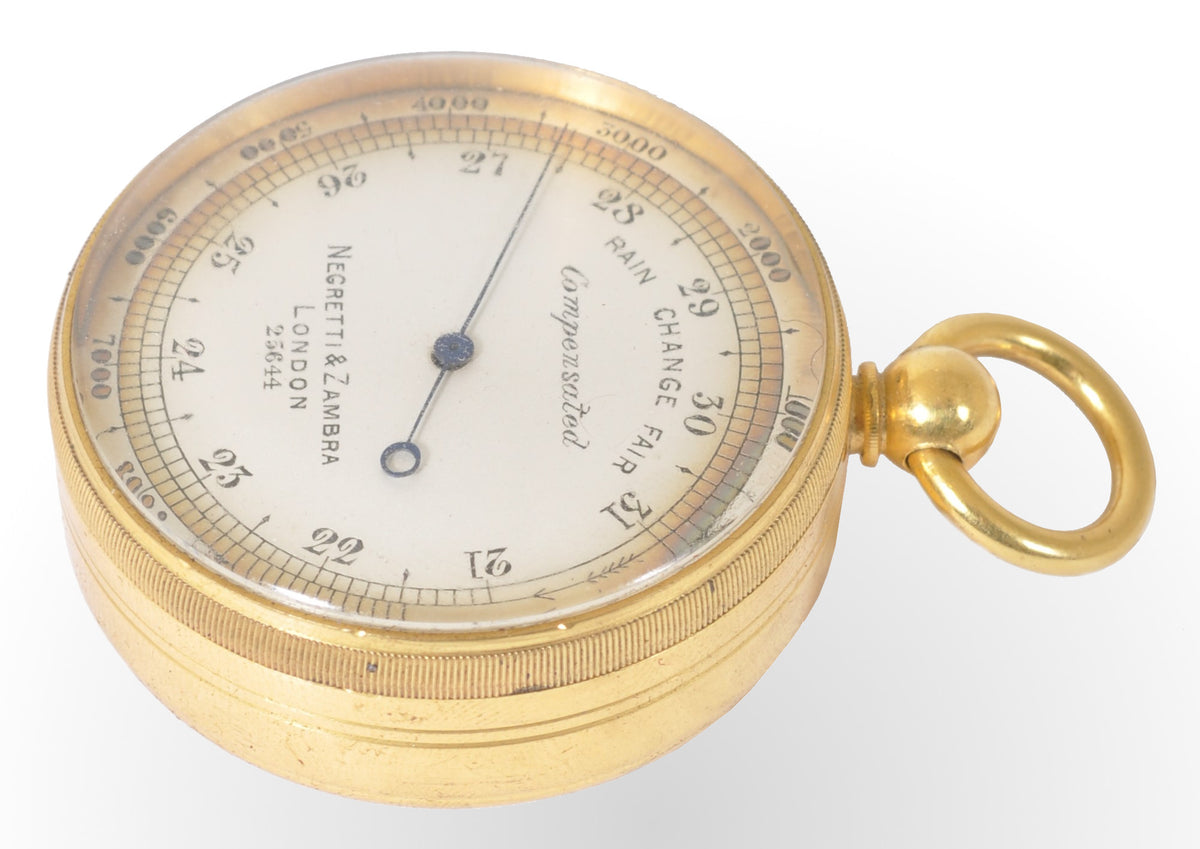 19th Century Pocket Barometer by Negretti & Zambra of London, circa 1880