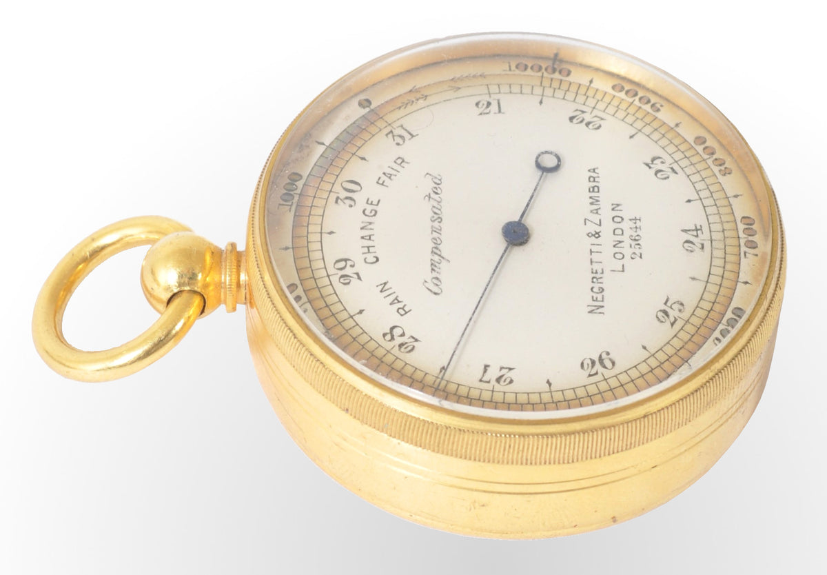 19th Century Pocket Barometer by Negretti & Zambra of London, circa 1880