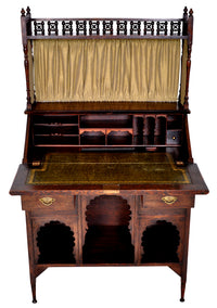 Liberty & Co Arts & Crafts Anglo Moorish Medina Oak Bureau / Desk, L F Wyburd, circa 1900