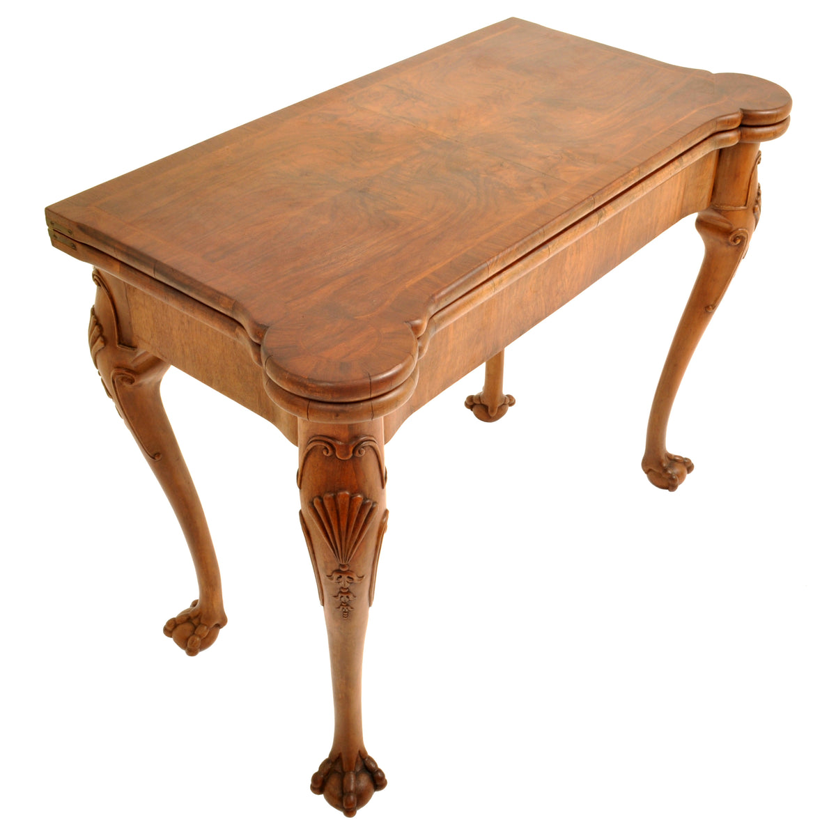Antique 19th Century Georgian Chippendale Carved Walnut Card / Games Table, circa 1890