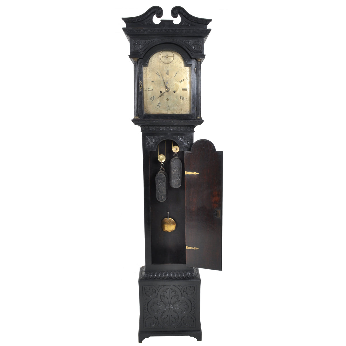 Antique Georgian Scottish Oak Longcase 8-Day Clock by John Steil of Edinburgh, circa 1745