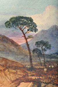 Antique Scottish Impressionist Watercolor Landscape Painting of Dunbartonshire by Alexander Kellock Brown (Scotland, 1849-1922), 1881