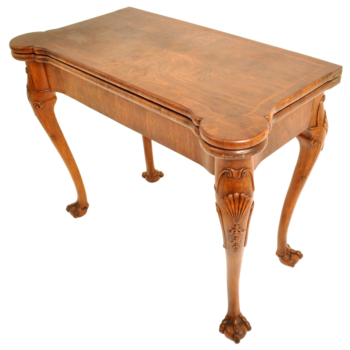 Antique 19th Century Georgian Chippendale Carved Walnut Card / Games Table, circa 1890
